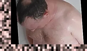 men in shower