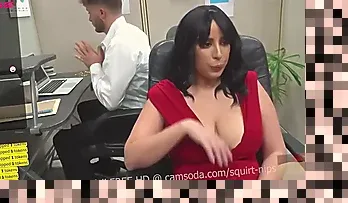 big tits at work