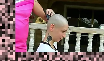 head shaving girl