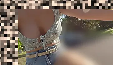 wife flashing in public