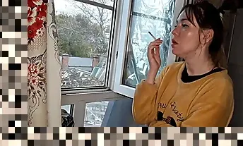 girl smoking cigarette
