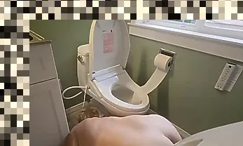 pissing in toilet