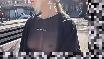 wife flashing in public