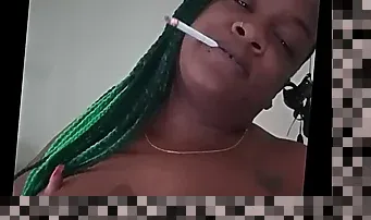 ebony cigarette smoking fetish